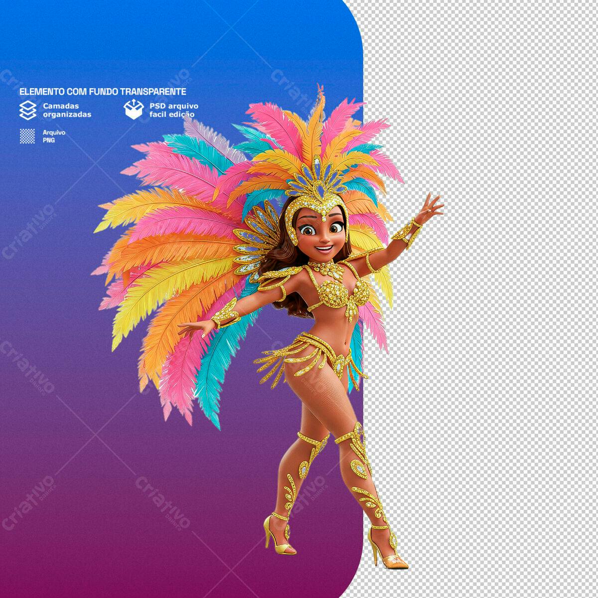 Personagem Carnavalesca PSD Editável