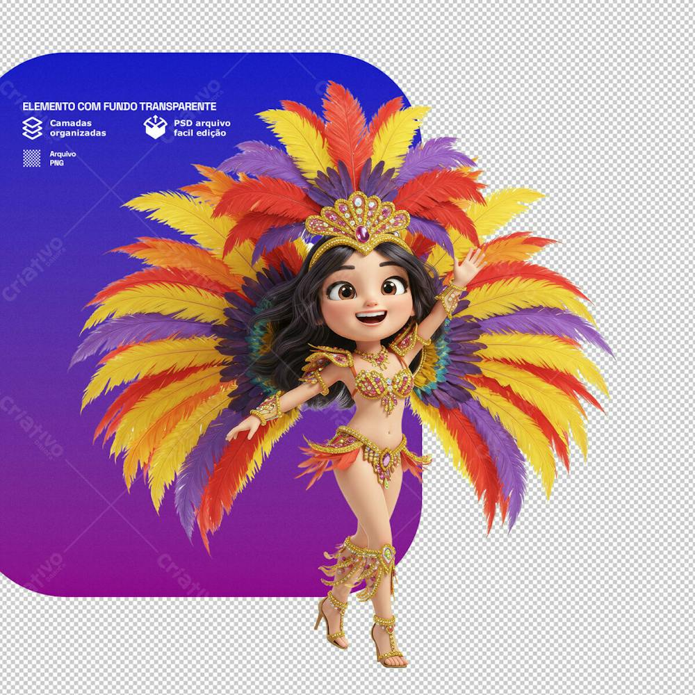 Personagem Estilo Mascote 3D Para Composição De Carnaval Png Transparente 6