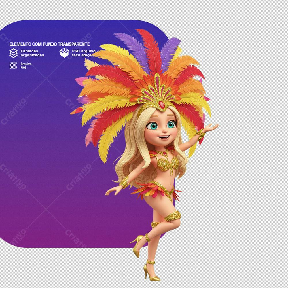 Personagem Estilo Mascote 3D Para Composição De Carnaval Png Transparente 9