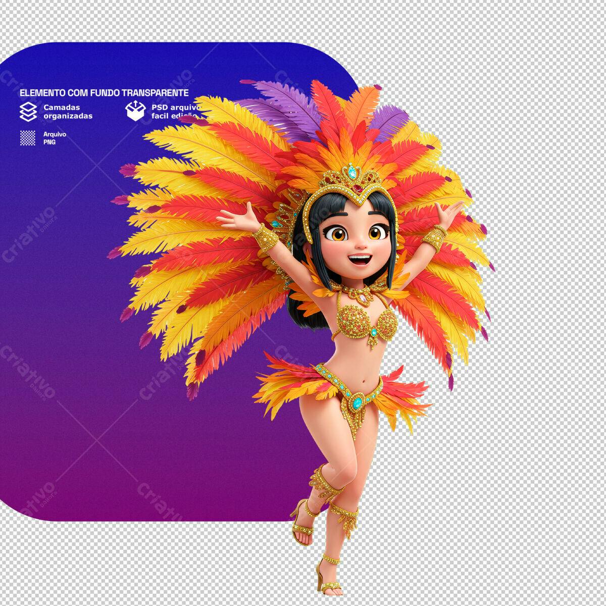 PSD Personagem Carnaval para Festa PSD Editável