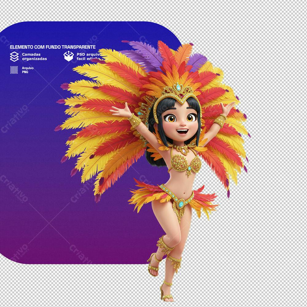 Personagem Estilo Mascote 3D Para Composição De Carnaval Png Transparente 8