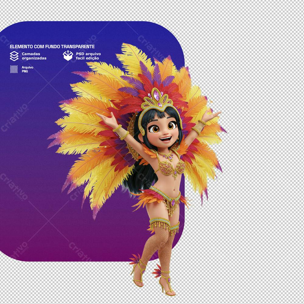 Personagem Estilo Mascote 3D Para Composição De Carnaval Png Transparente 7