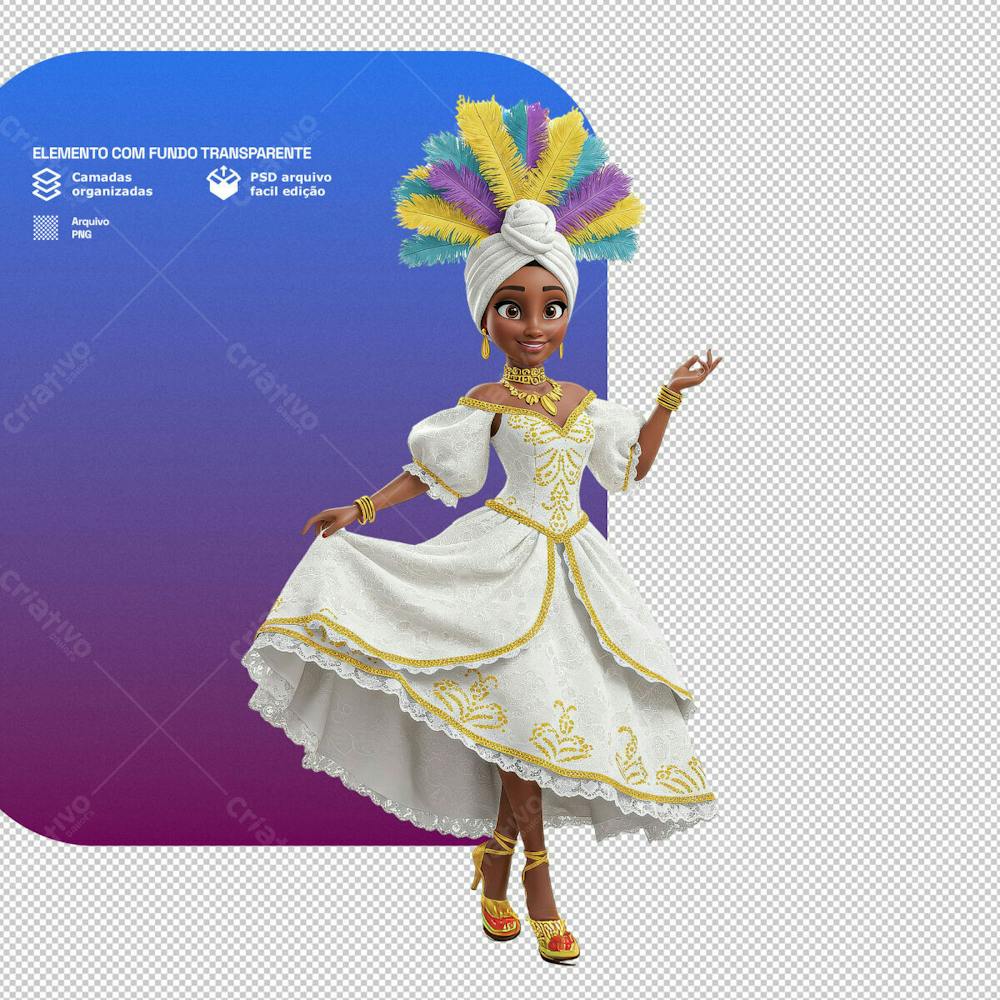 Personagem Estilo Mascote 3D Para Composição De Carnaval Png Transparente 1