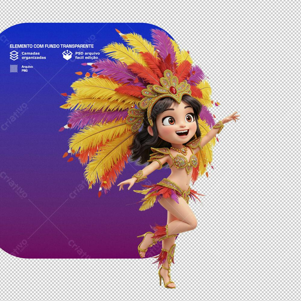 Personagem Estilo Mascote 3D Para Composição De Carnaval Png Transparente 4