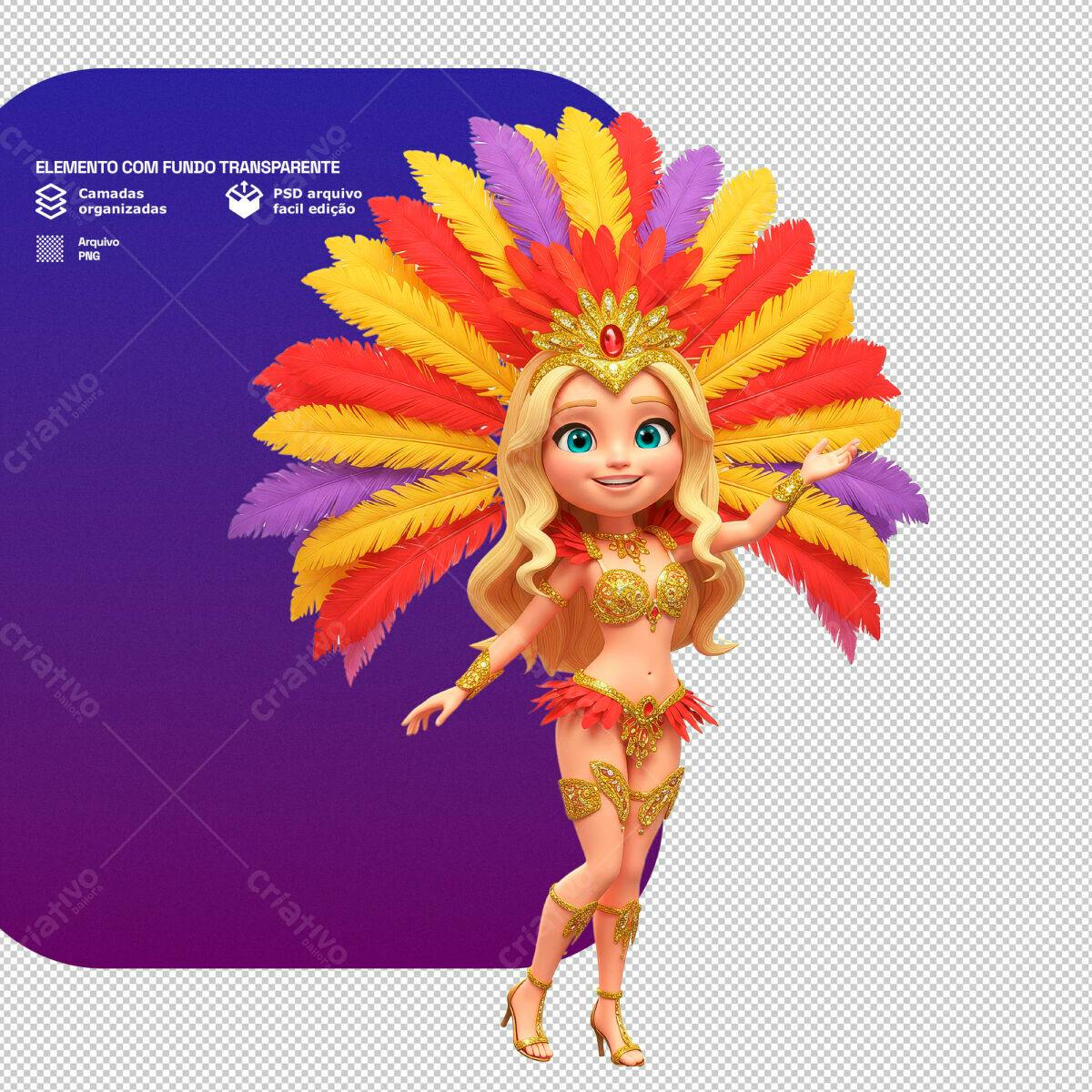PSD Personagem Carnaval para Festa PSD Editável