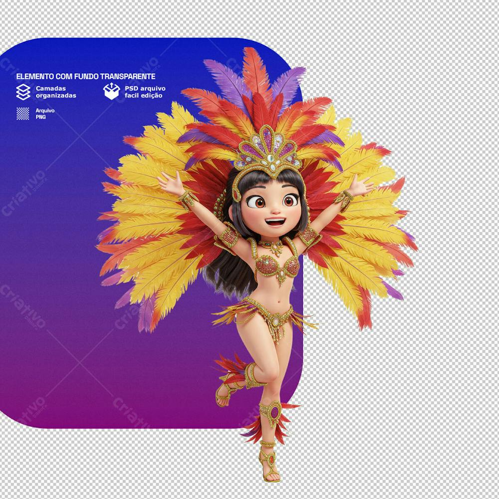 Personagem Estilo Mascote 3D Para Composição De Carnaval Png Transparente 5