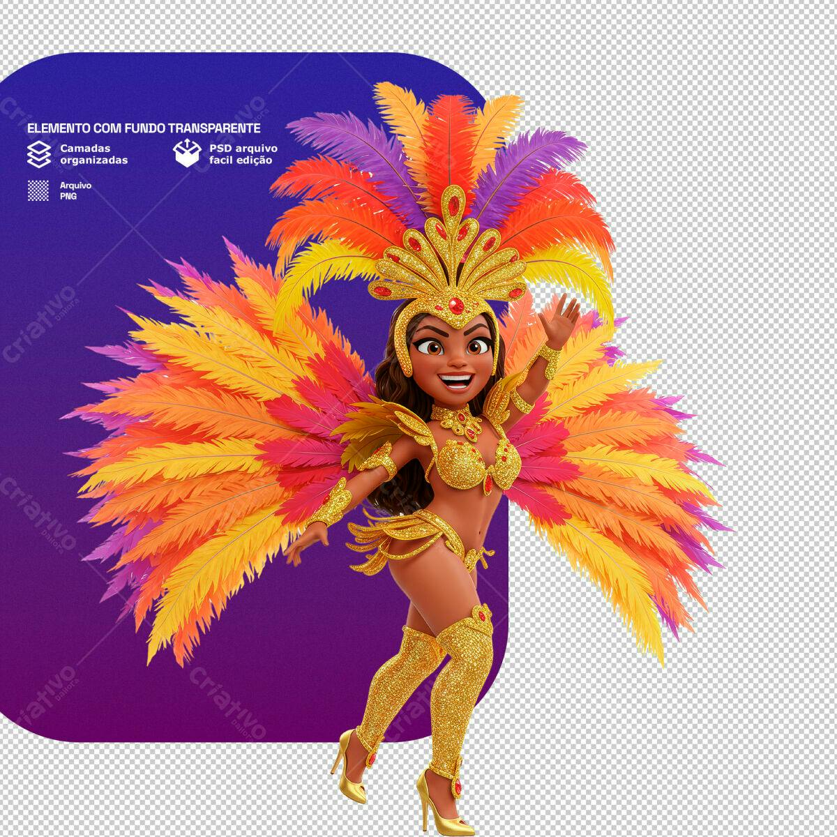 Elemento Carnavalesco PSD Editável
