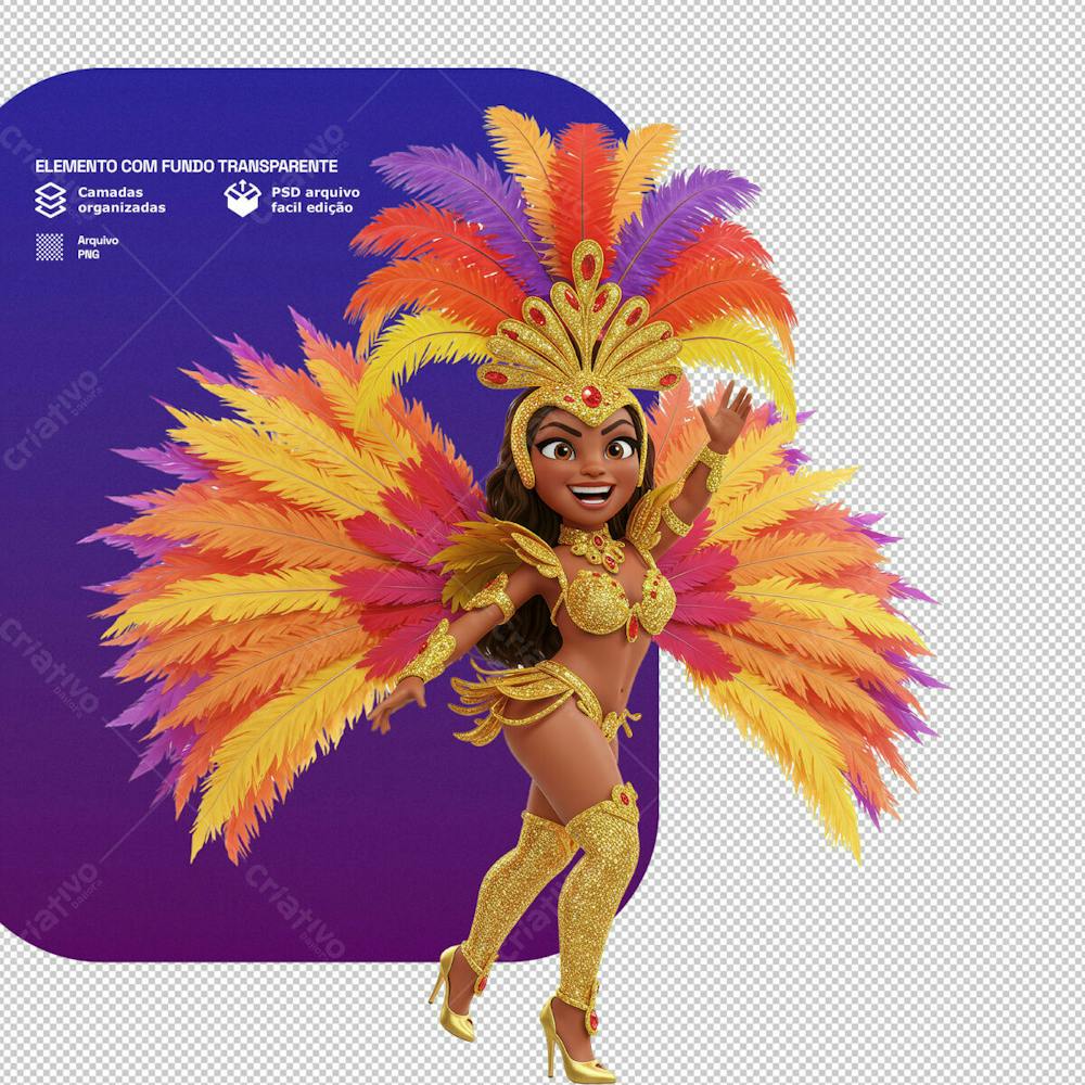 Personagem Estilo Mascote 3D Para Composição De Carnaval Png Transparente 10