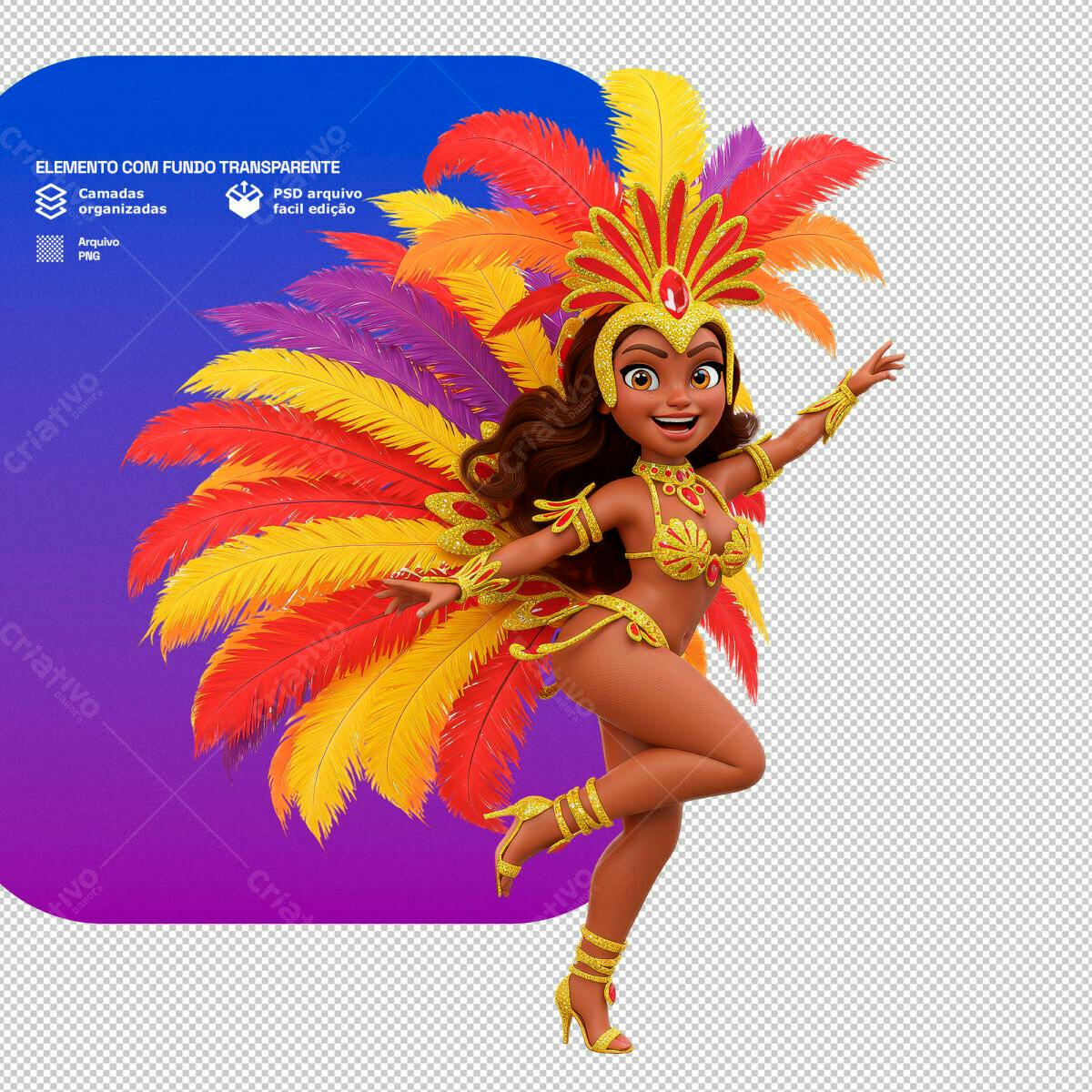 PSD Personagem Carnaval para Festa PSD Editável