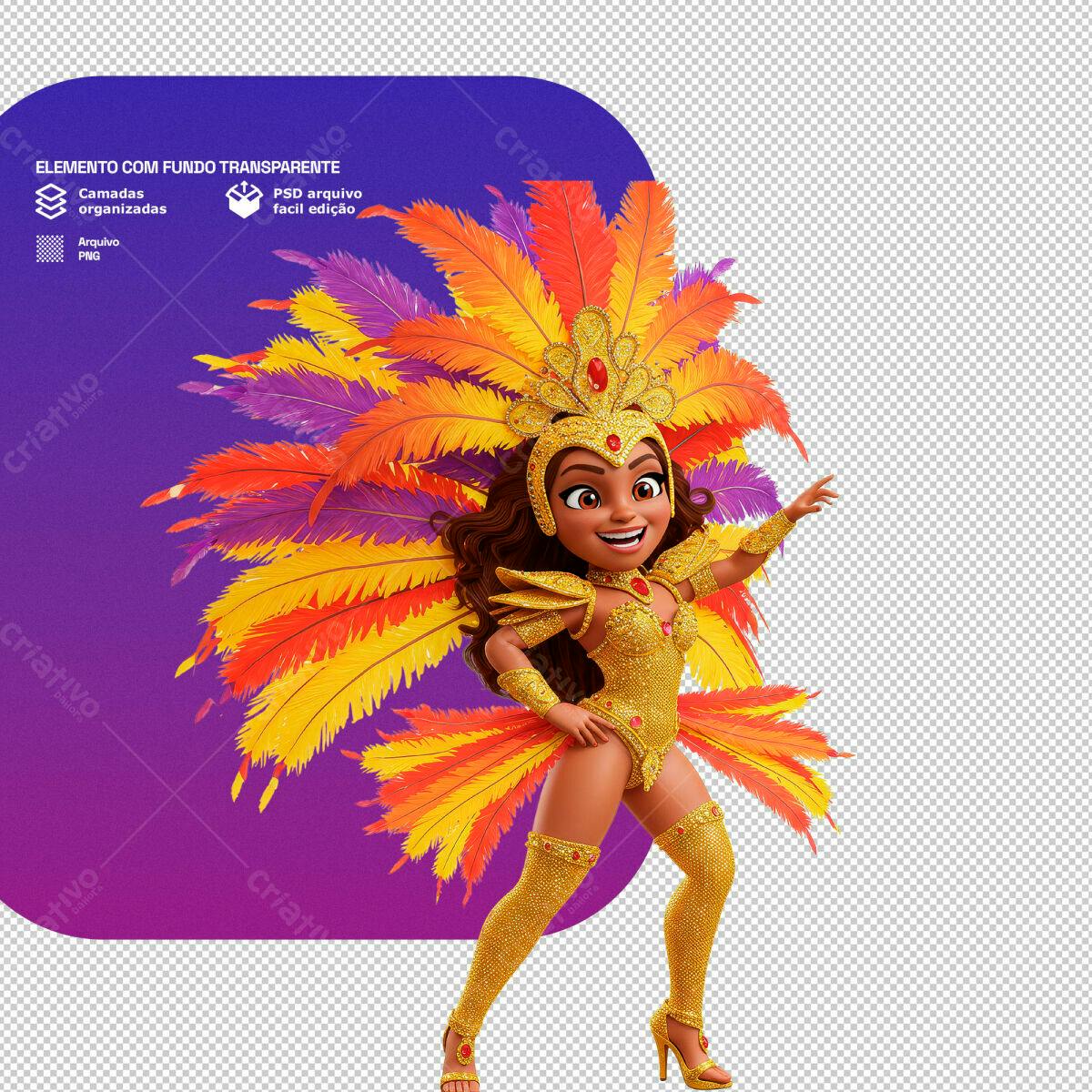 PSD Personagem Carnaval para Festa PSD Editável