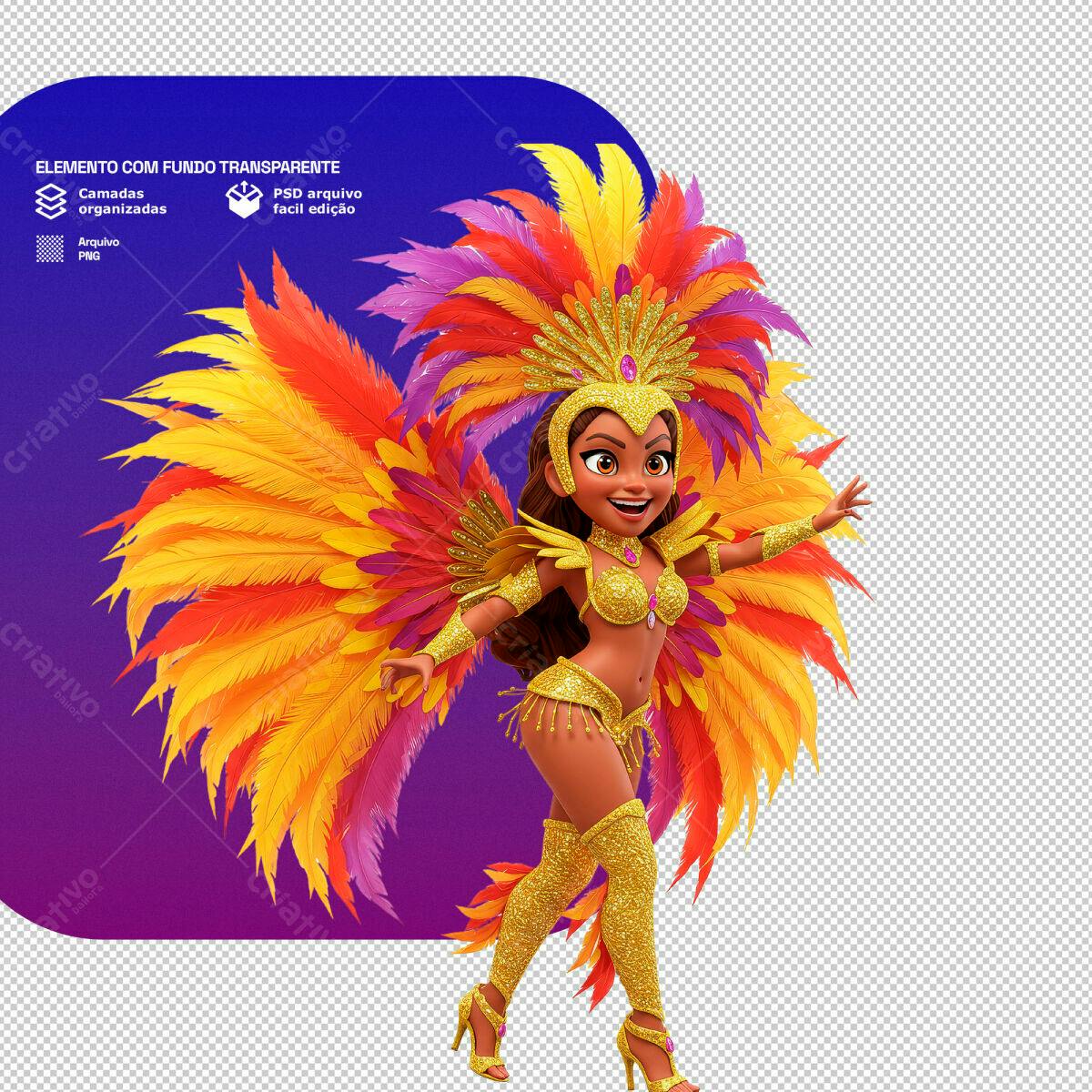 Personagem Carnavalesco PSD Editável