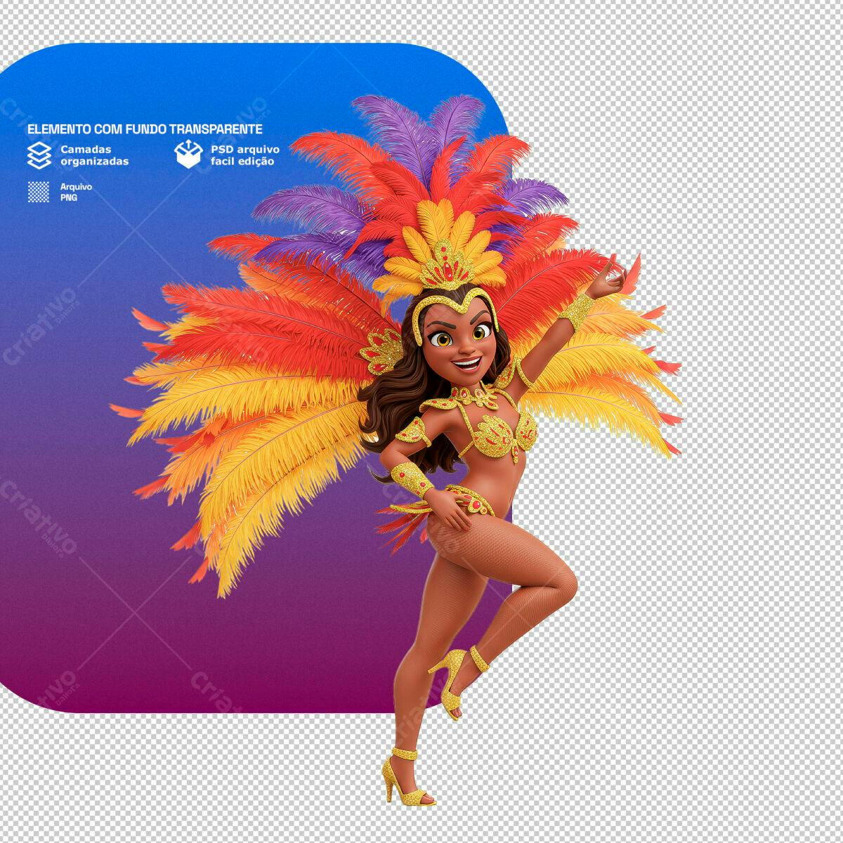 PSD Personagem Carnaval para Festa PSD Editável