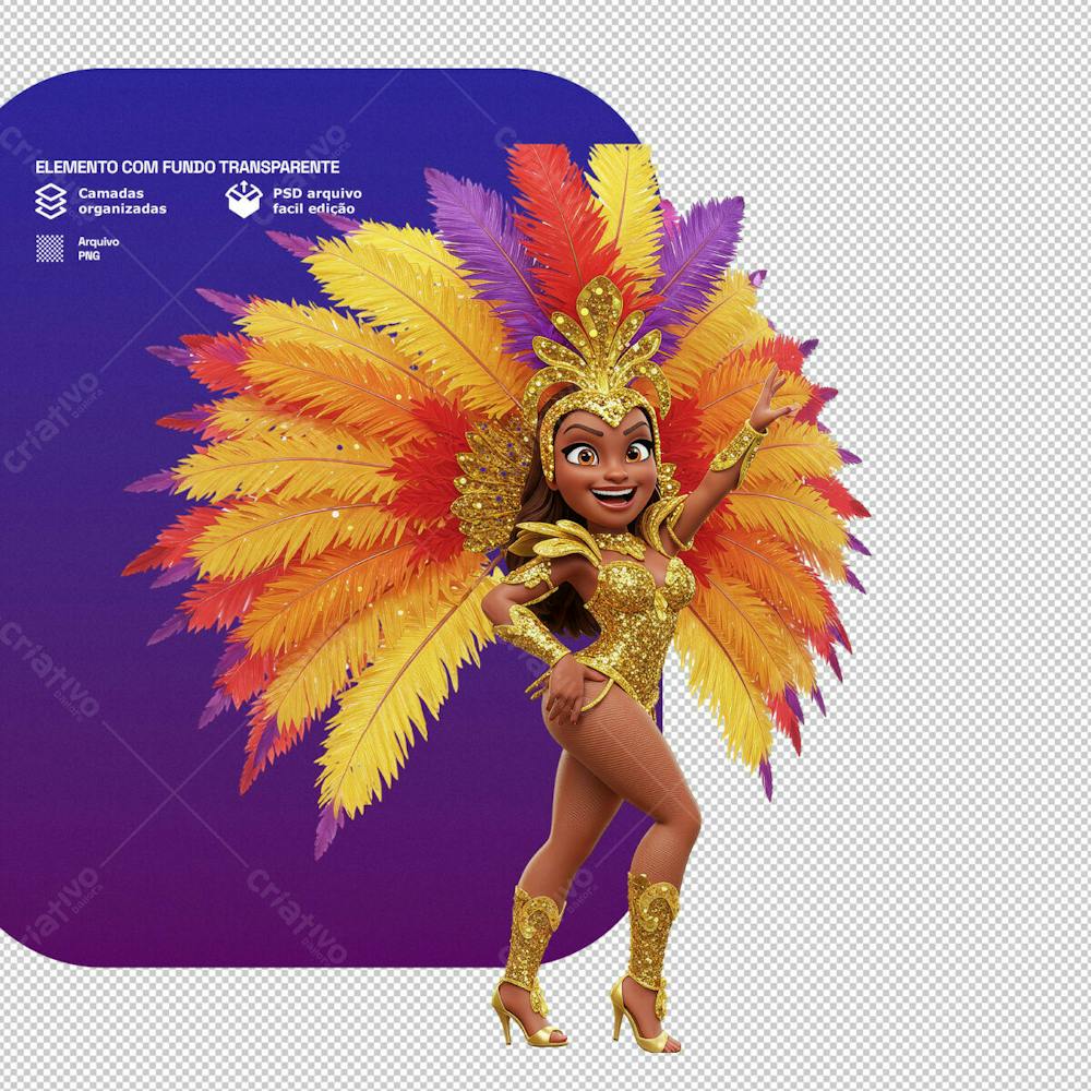 Personagem Estilo Mascote 3D Para Composição De Carnaval Png Transparente 10