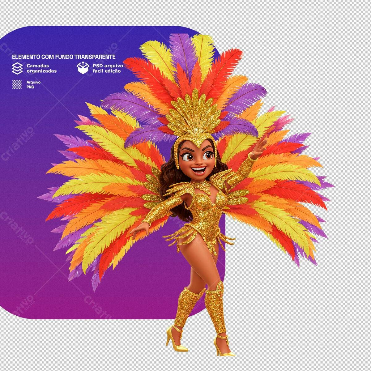 Personagem Carnaval PSD Editável