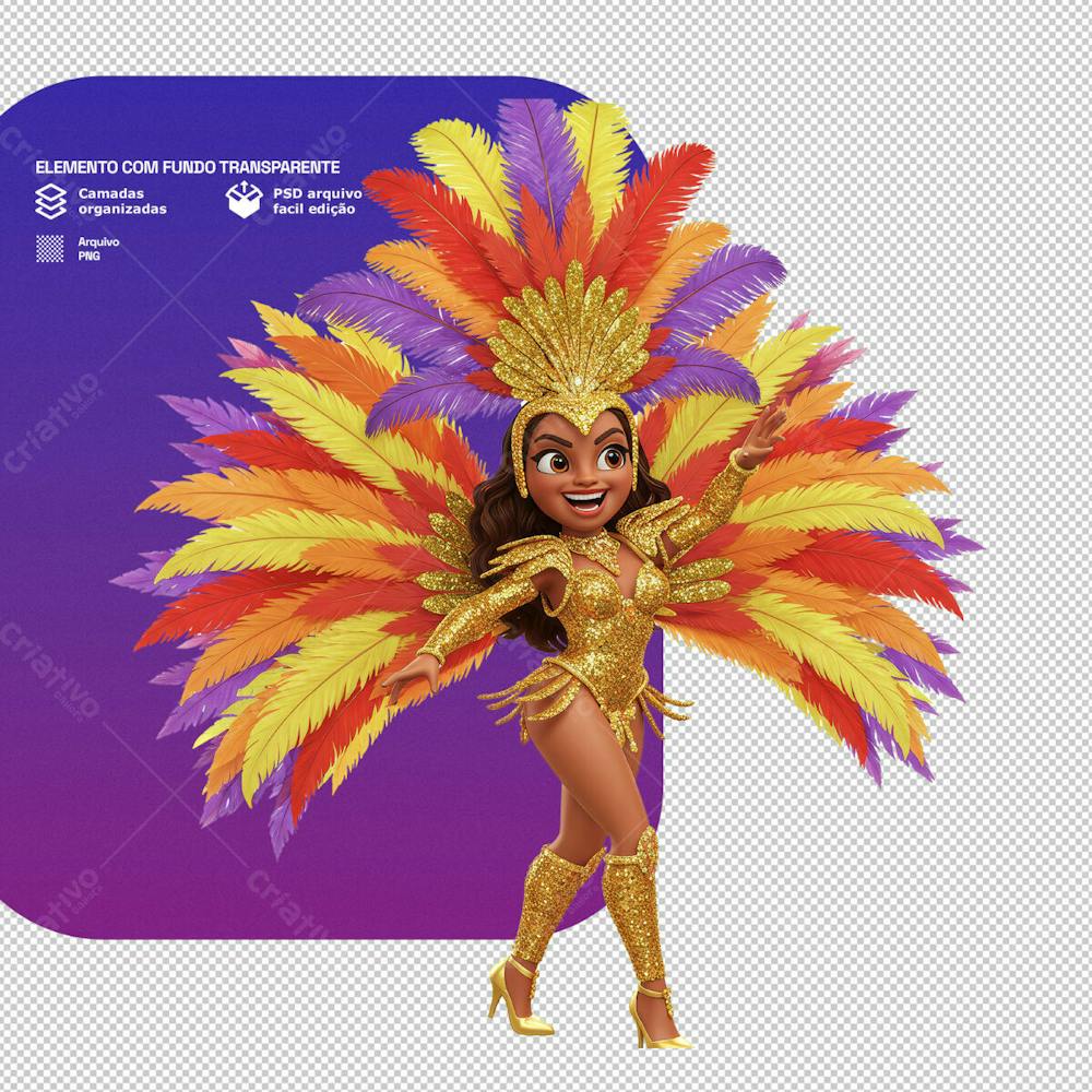 Personagem Estilo Mascote 3D Para Composição De Carnaval Png Transparente 9