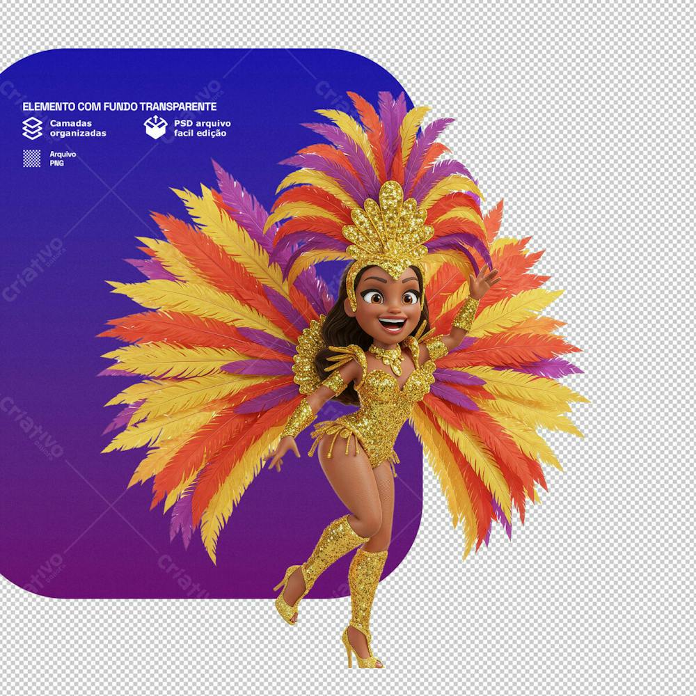 Personagem Estilo Mascote 3D Para Composição De Carnaval Png Transparente 8