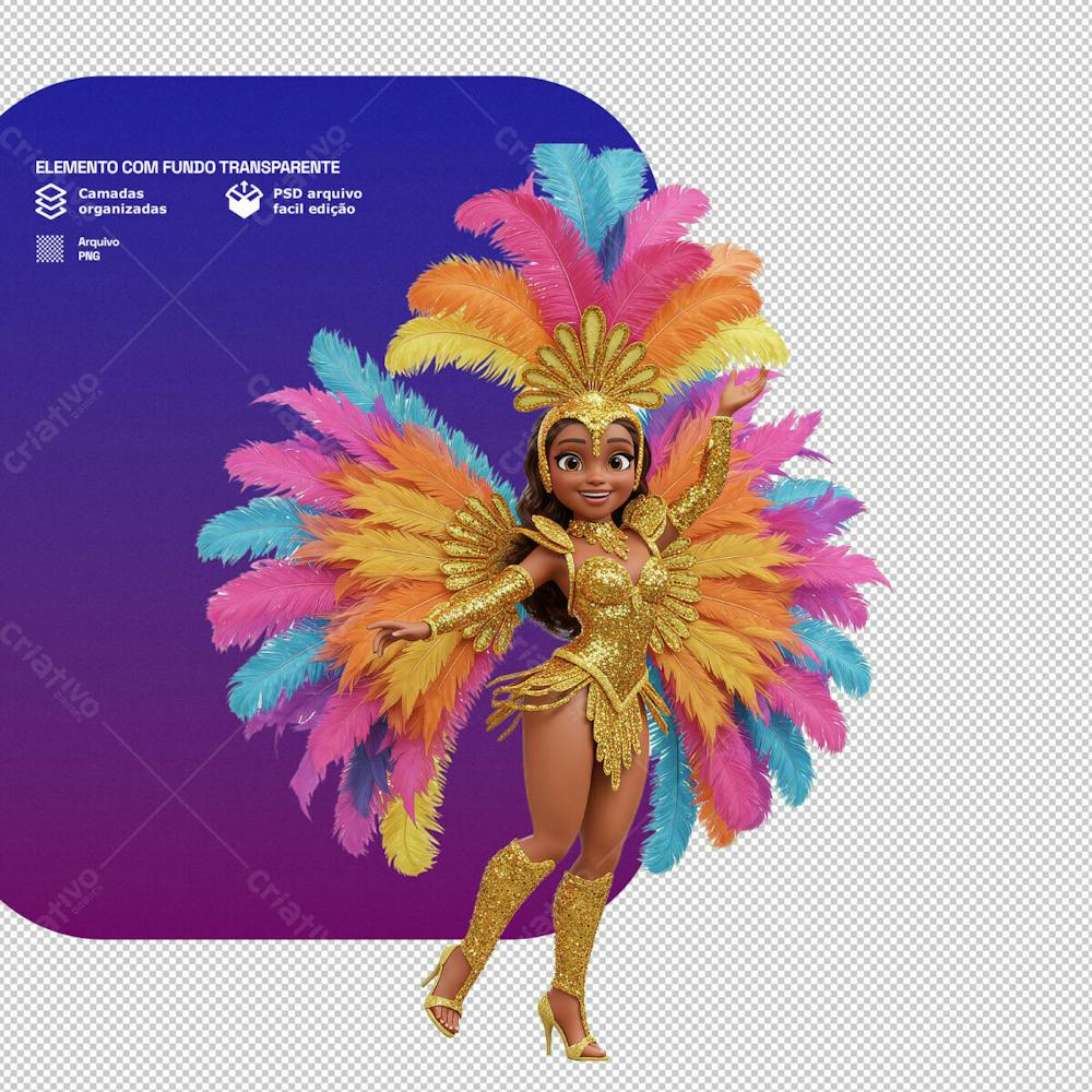 Personagem Estilo Mascote 3D Para Composição De Carnaval Png Transparente 7