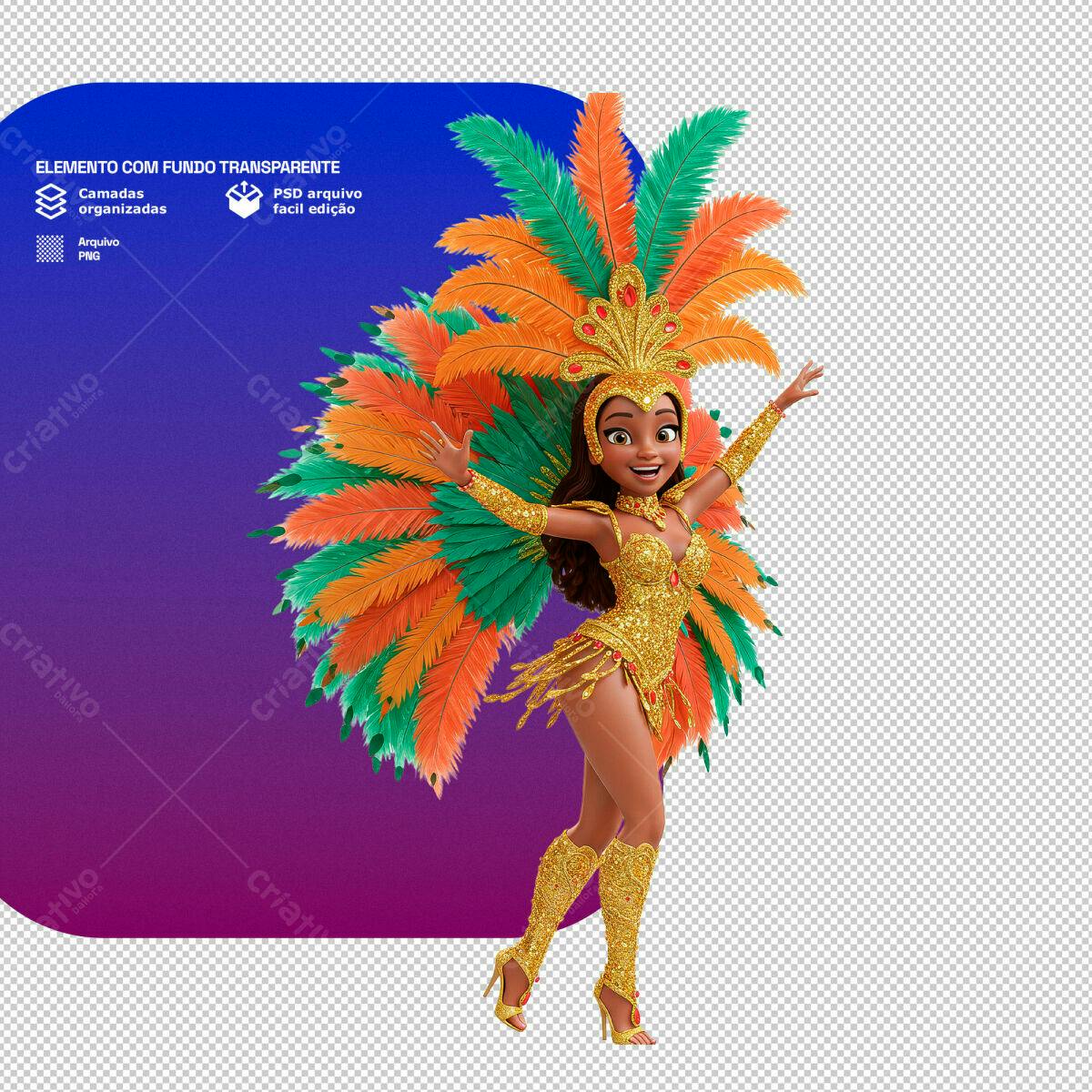 PSD Personagem Carnaval para Festa PSD Editável