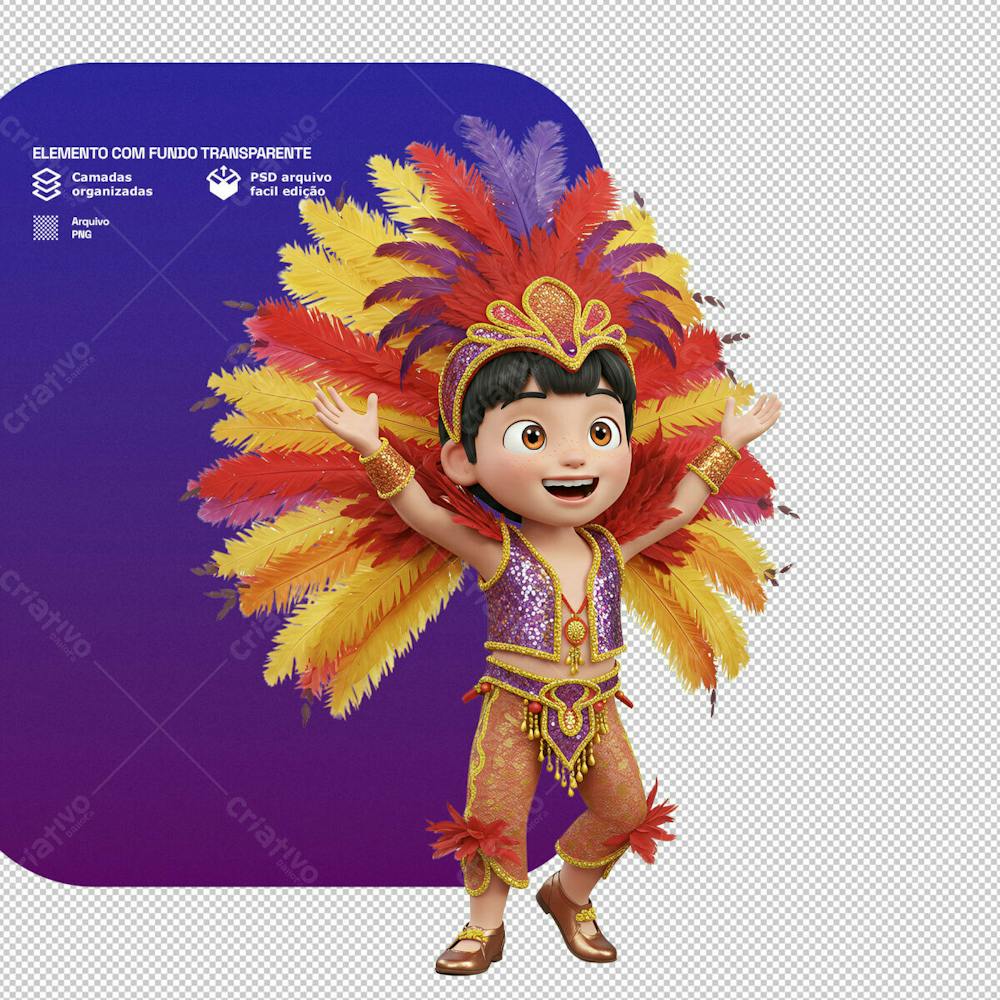 Personagem Estilo Mascote 3D Para Composição De Carnaval Png Transparente 10