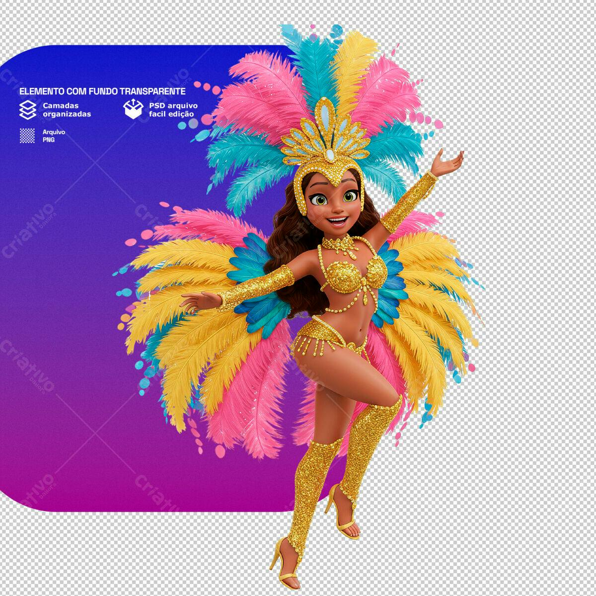 PSD Modelo de Rainha de Carnaval PSD Editável
