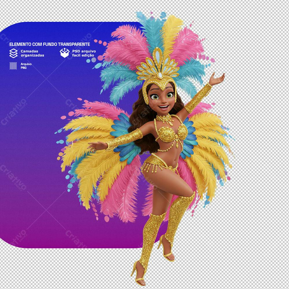 Personagem Estilo Mascote 3D Para Composição De Carnaval Png Transparente 6