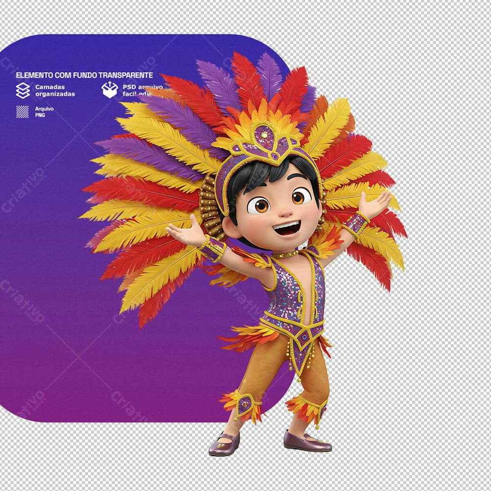 Personagem Estilo Mascote 3D Para Composição De Carnaval Png Transparente 9