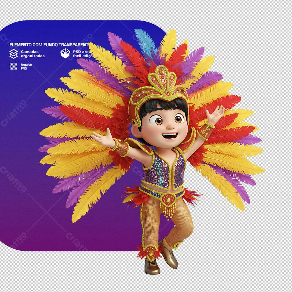 Personagem Estilo Mascote 3D Para Composição De Carnaval Png Transparente 8