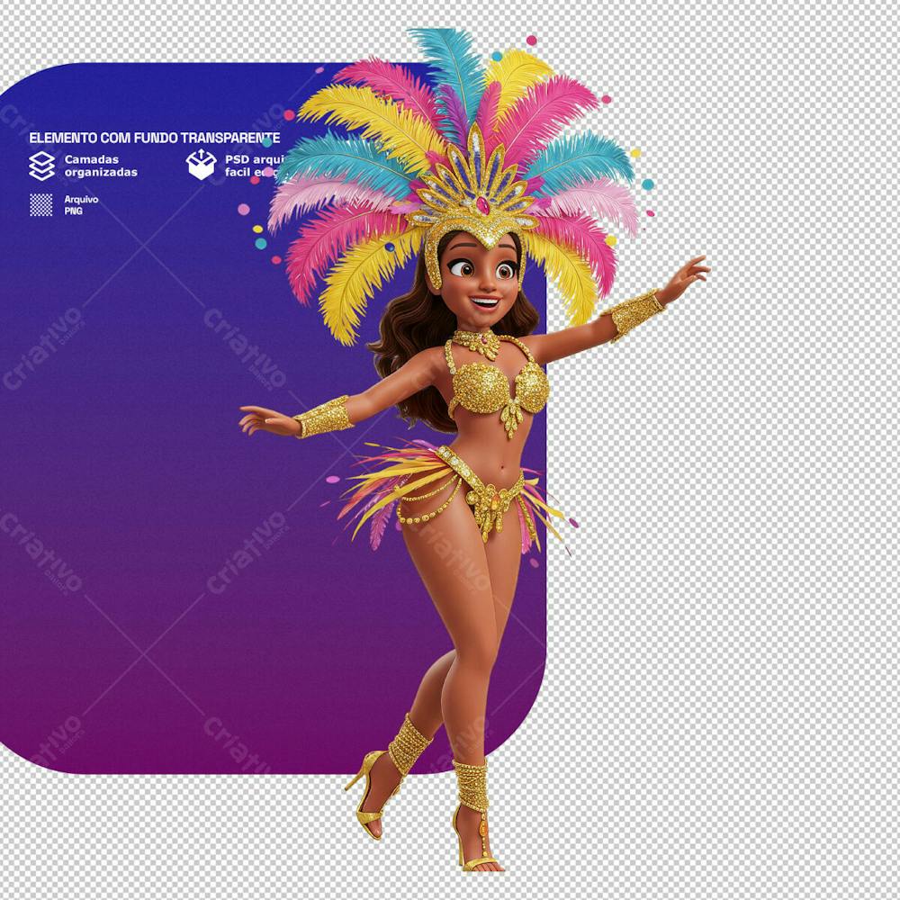 Personagem Estilo Mascote 3D Para Composição De Carnaval Png Transparente 7