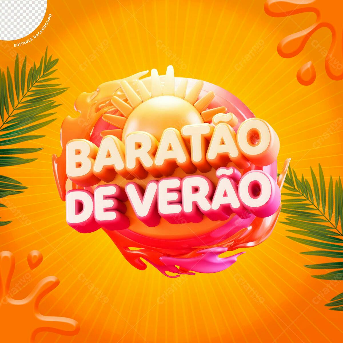 Flyer Baratao de Verão PSD Editável