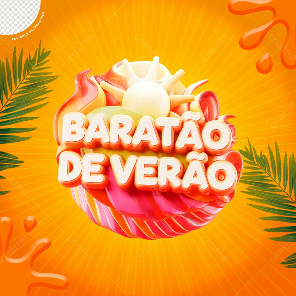 Flyer Baratao de Verão PSD Editável
