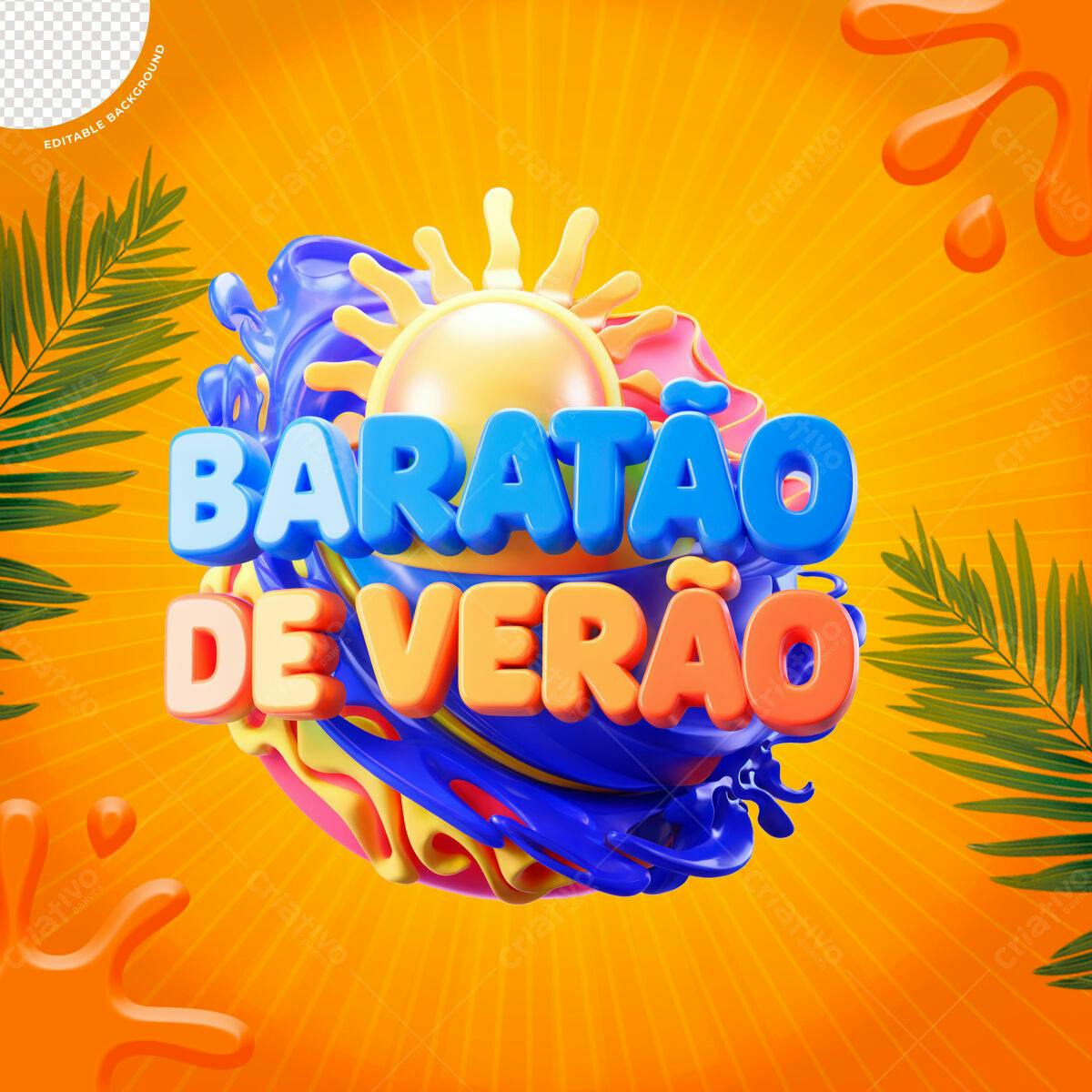 Flyer Baratao de Verão PSD Editável