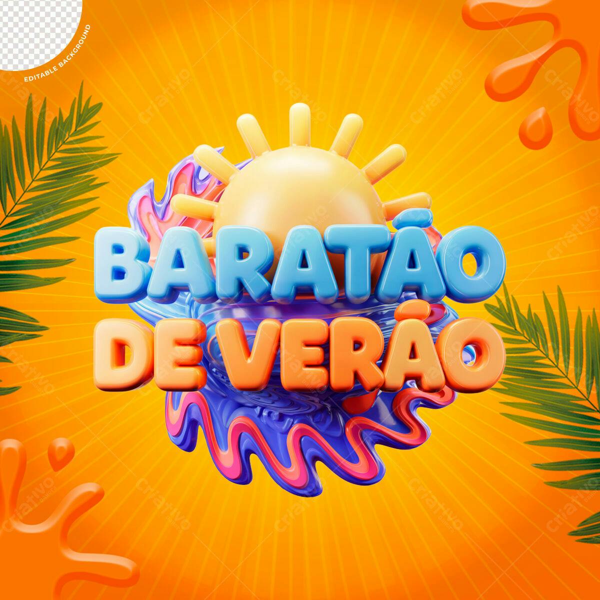 Flyer Baratao de Verão PSD Editável