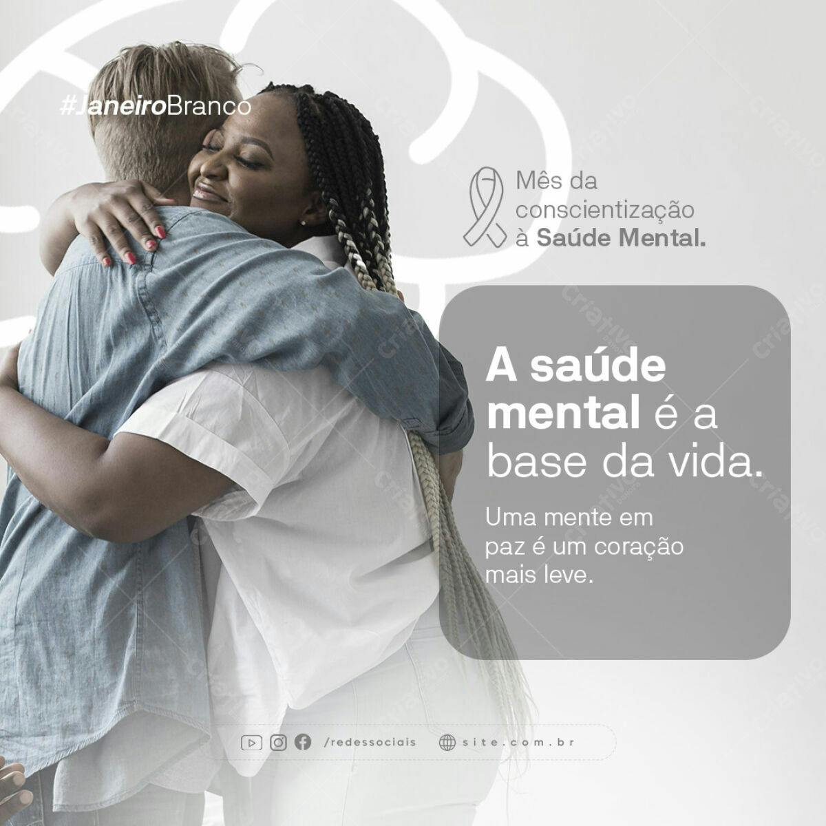 Post para Janeiro Branco PSD Editável