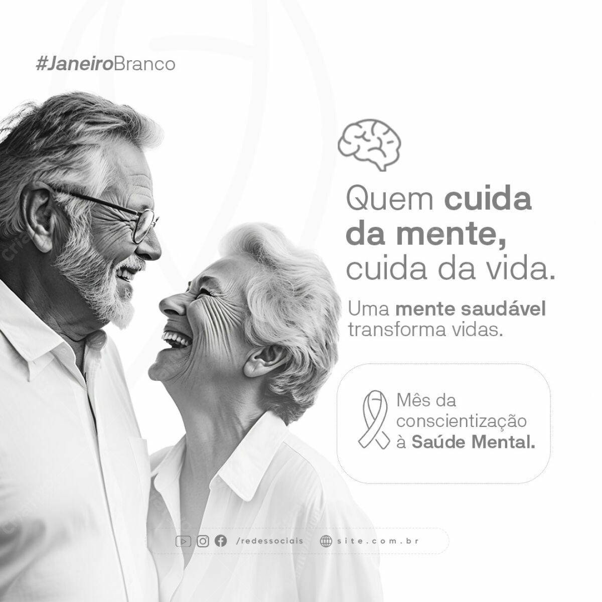Post para Janeiro Branco PSD Editável