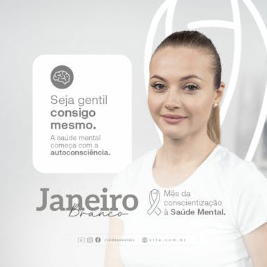 Social Media Feed Janeiro Branco Psd Editável