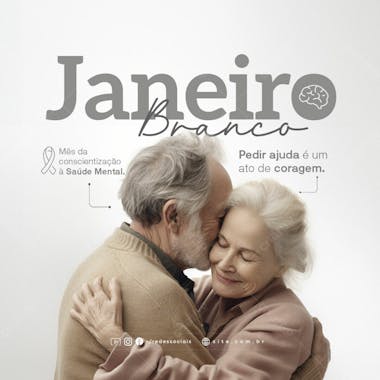 Social Media Janeiro Branco Feed Psd Editável