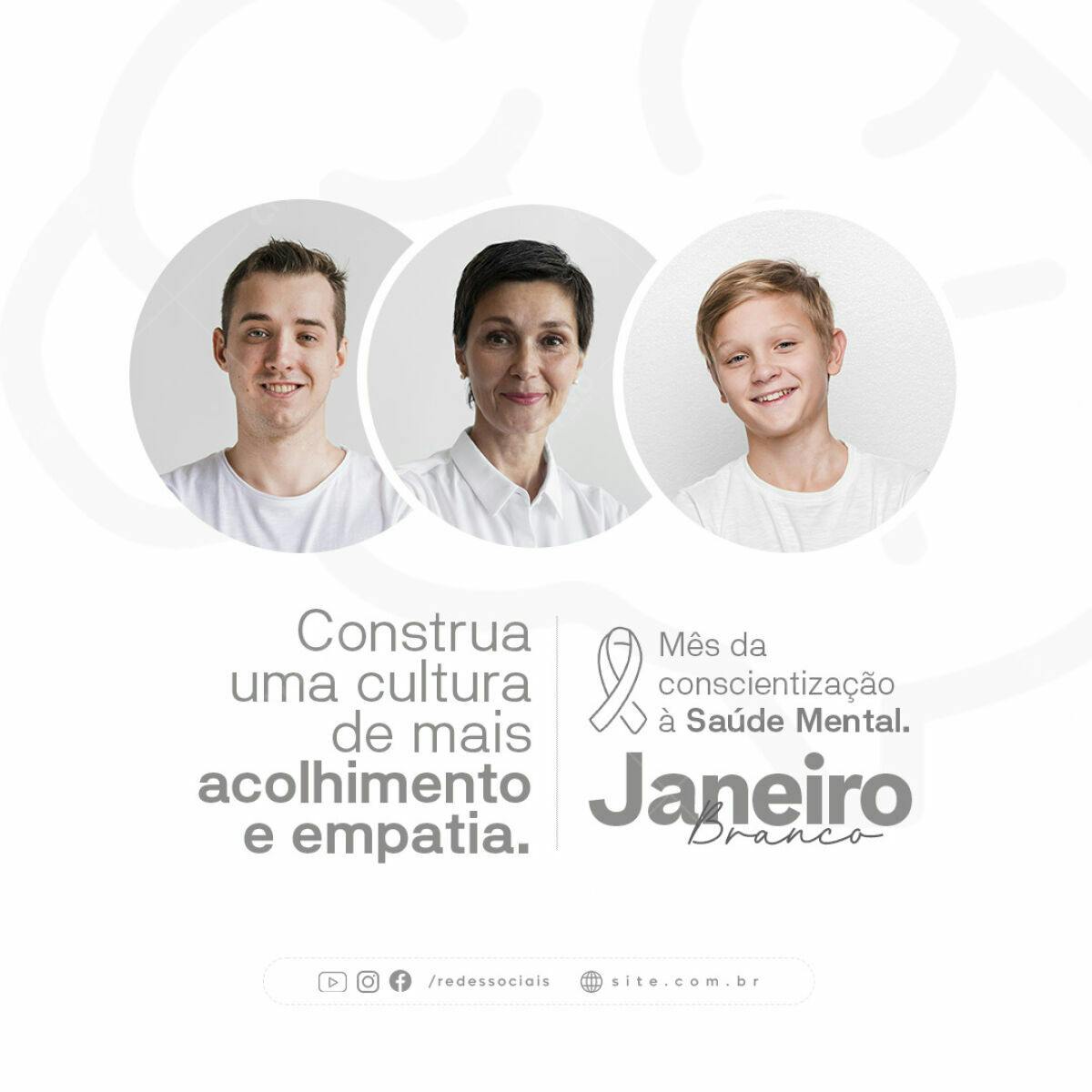 Post para Janeiro Branco PSD Editável