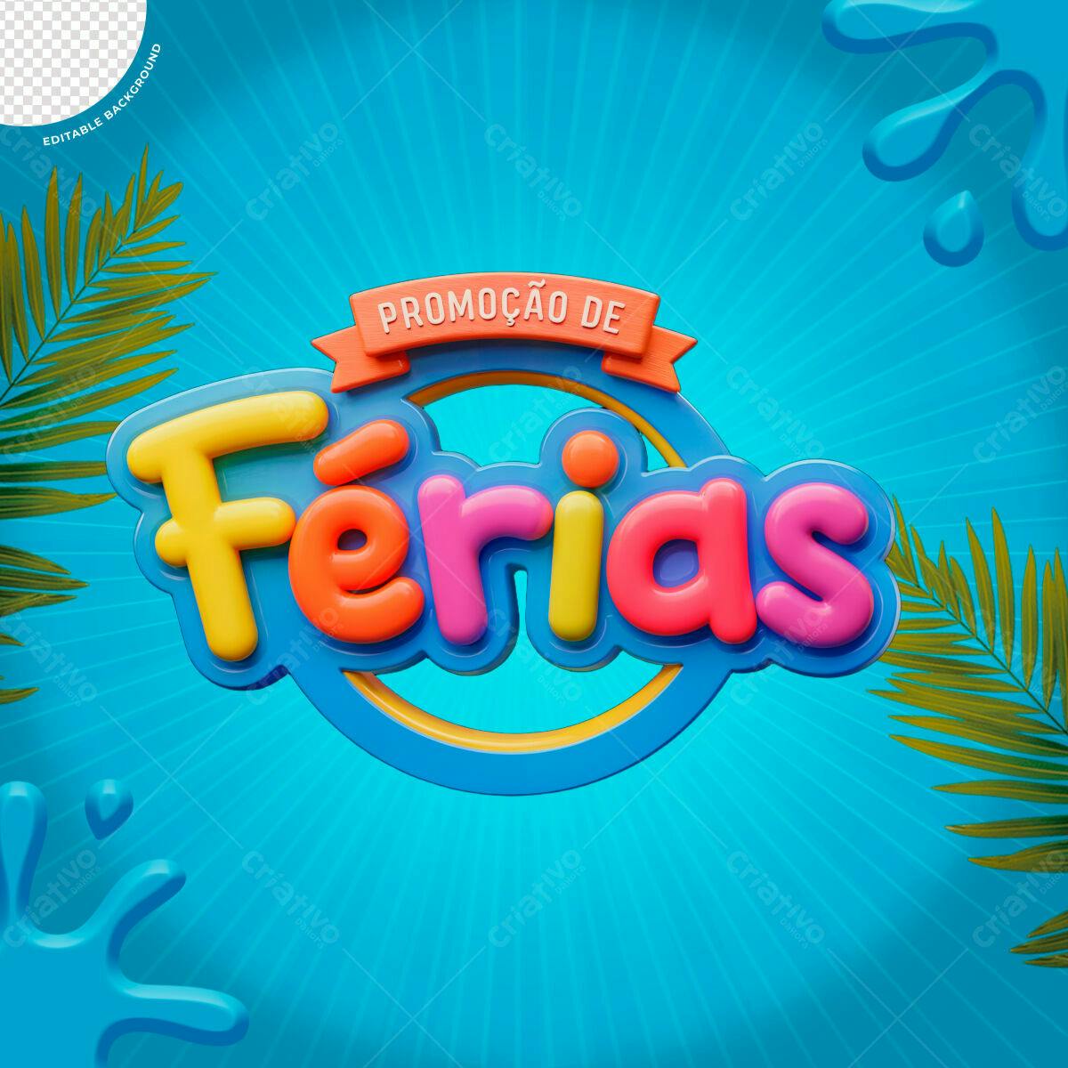 Banner Promoção de Férias PSD Editável