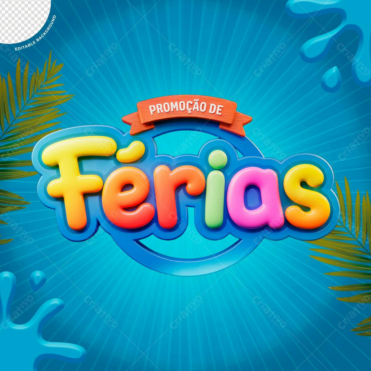 Banner Promoção de Férias PSD Editável