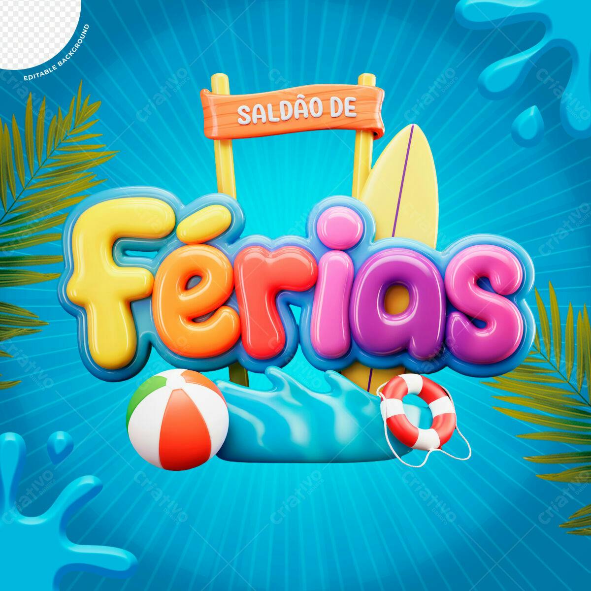 Banner Saldão de Férias PSD Editável