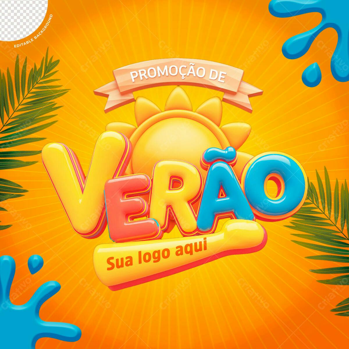 Banner Verão para Promoções PSD Editável