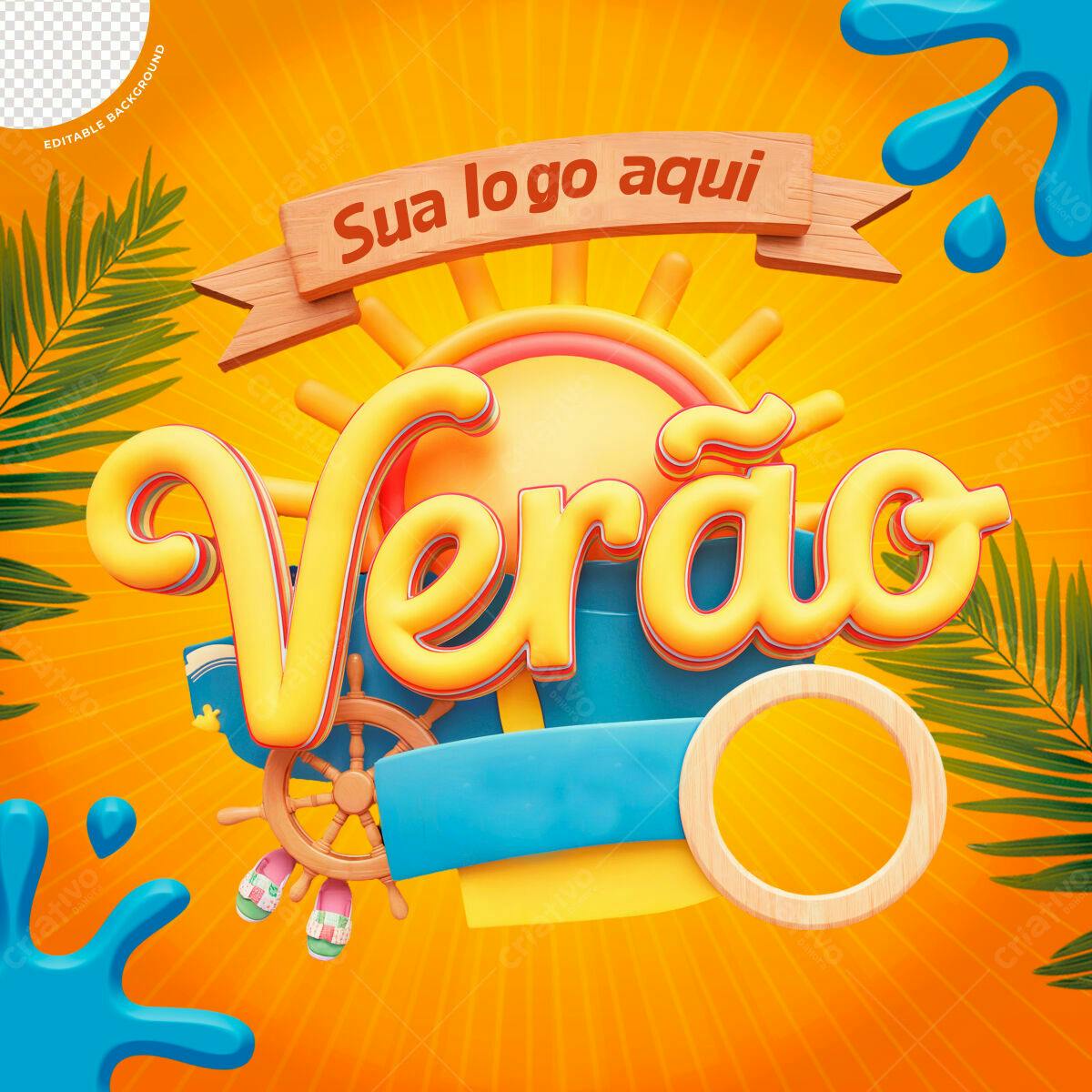 Postagem de Mídias Sociais Verão PSD Editável