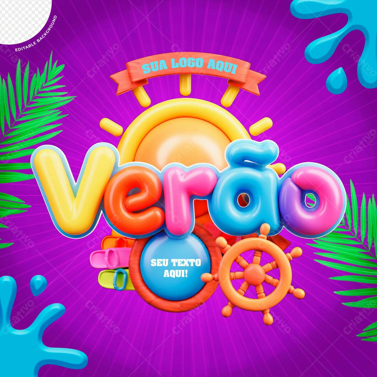 Banner Verão Colorido PSD Editável