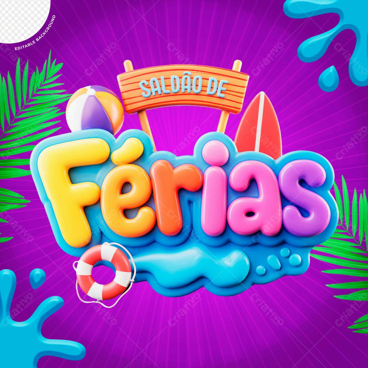 Banner Saldão de Férias PSD Editável