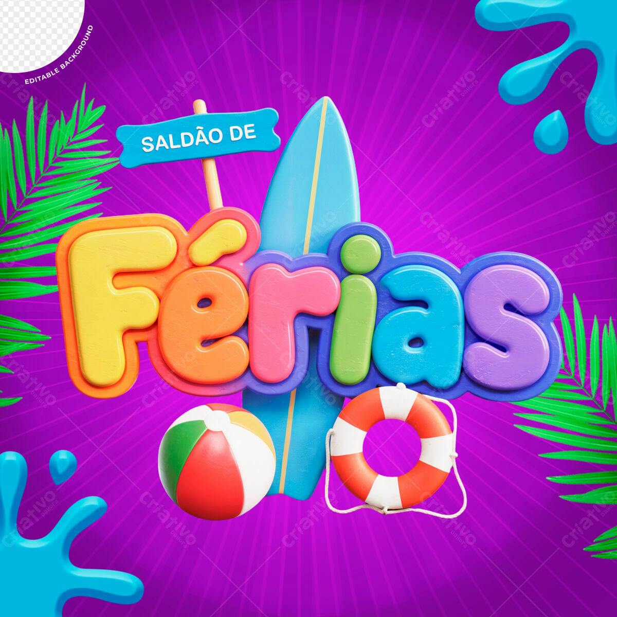 Post para o Salão de Férias PSD Editável