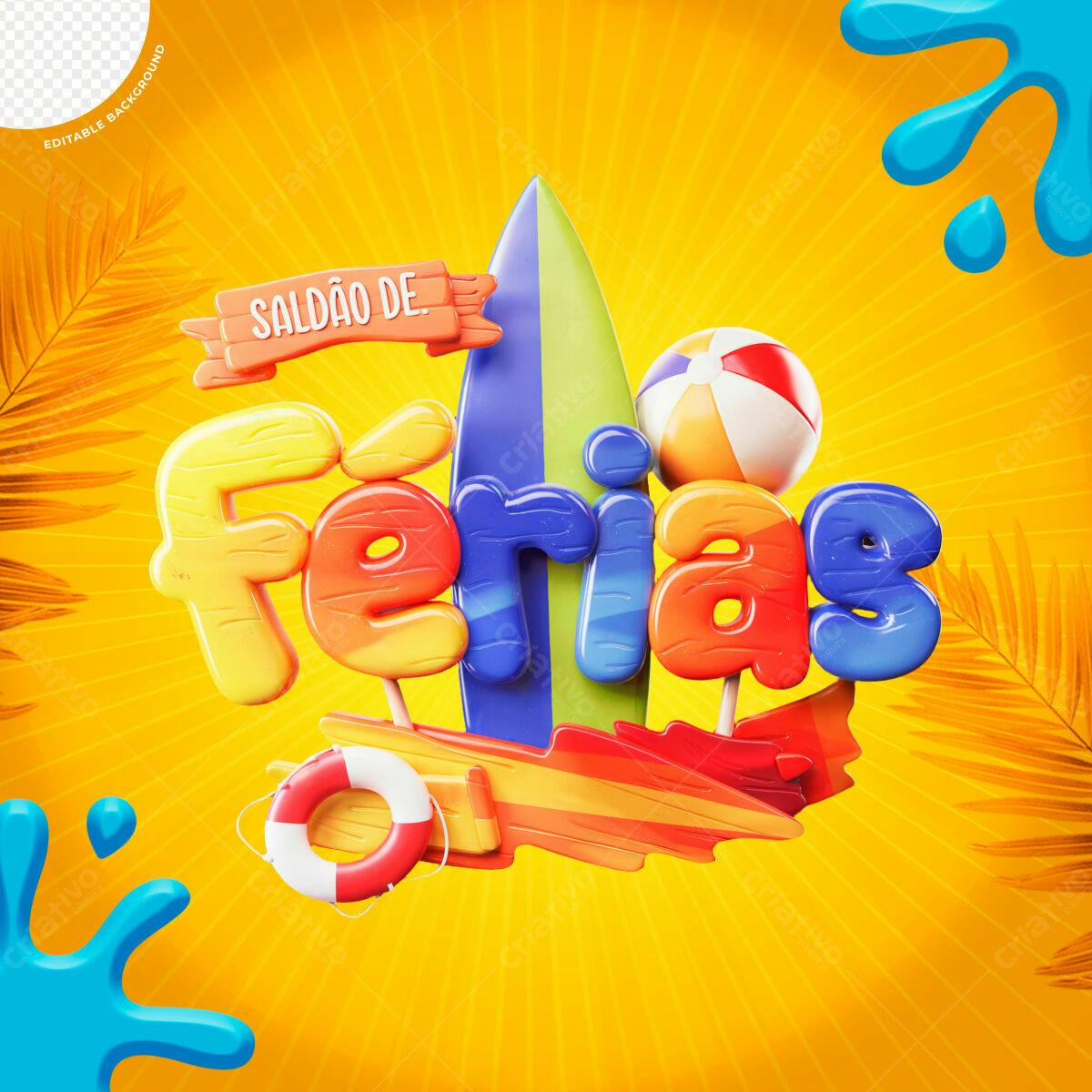 Post para Salão de Férias PSD Editável