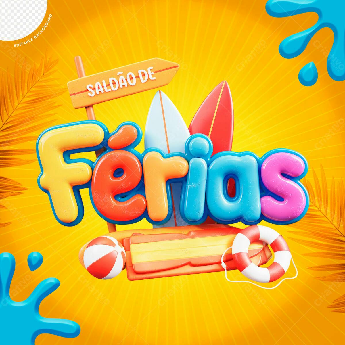 Banner Saldão de Férias PSD Editável