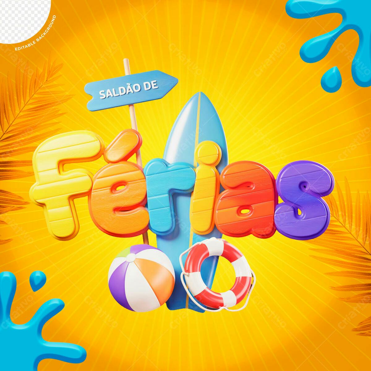 Postagem de Férias PSD Editável