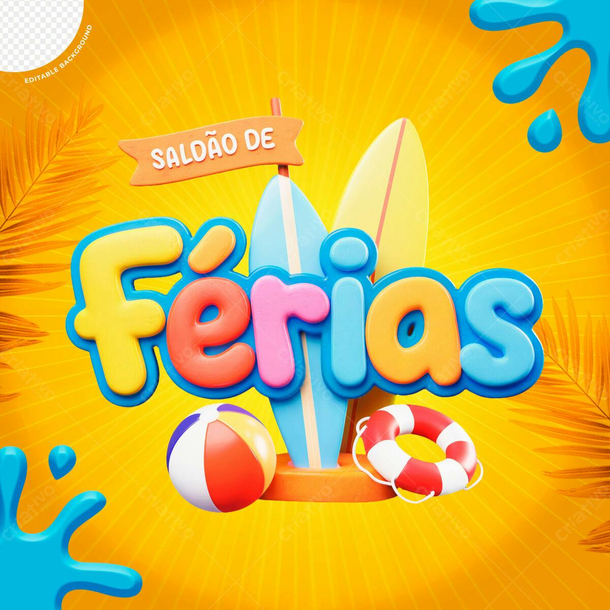 Post para Férias Saldao de Verão PSD Editável