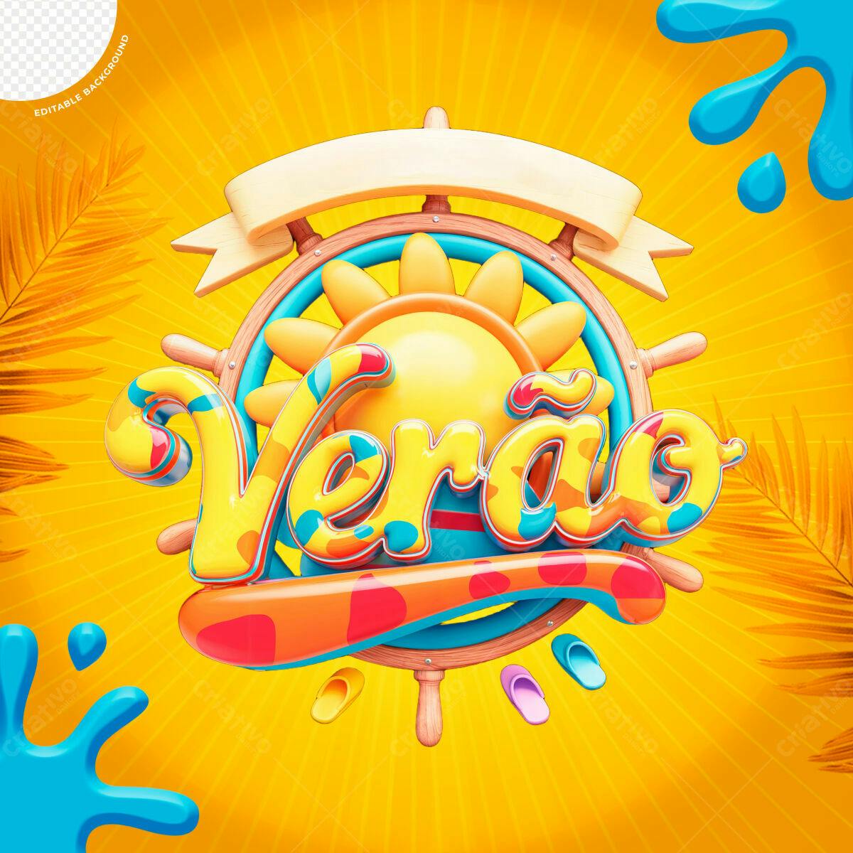 Banner Verão Tropical PSD Editável